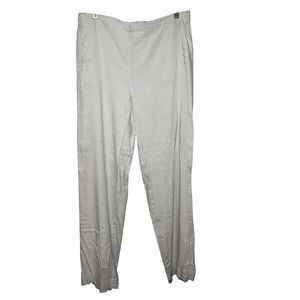 J.Jill Linen Stretch Pants Womens Sz 12 Beige Casual Elastic Waist Lightweight